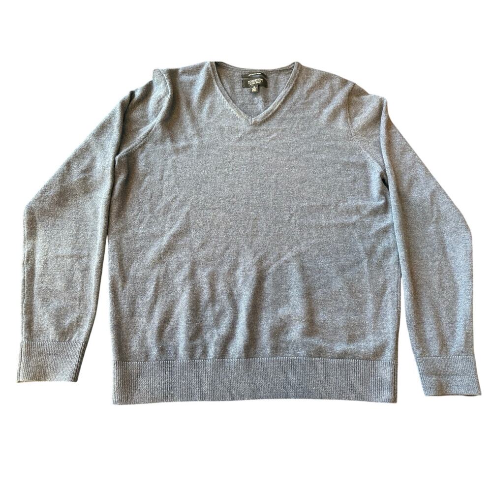 Nordstrom Mens Italian Merino Wool  Sweater Medium Blue Warm Cozy Minimalist